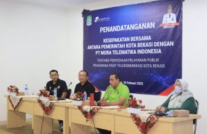 Pemkot Bekasi dan PT Mora Telematika Indonesia Tanda Tangani Kerja Sama Penyediaan Infrastruktur Pasif Telekomunikasi