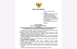 Plt Wali Kota Bekasi Keluarkan Edaran Pelaksanaan HUT ke-25 Kota Bekasi Dalam Masa Pandemi