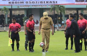 Plt. Wali Kota Buka Pertandingan Liga Santri Kodim 0507 di Yonif 202/Tajimalela