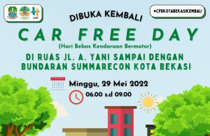 Sekian Lama Ditiadakan Karena Covid-19, Pemkot Bekasi Kembali Gelar Car Free Day