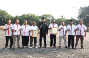 Apel Pagi Dirangkai Penyerahan SK dari Ketua Koni Pusat, Pelantikan Direktur PT. Sinergi Patriot dan Penyerahan Beberapa Penghargaan