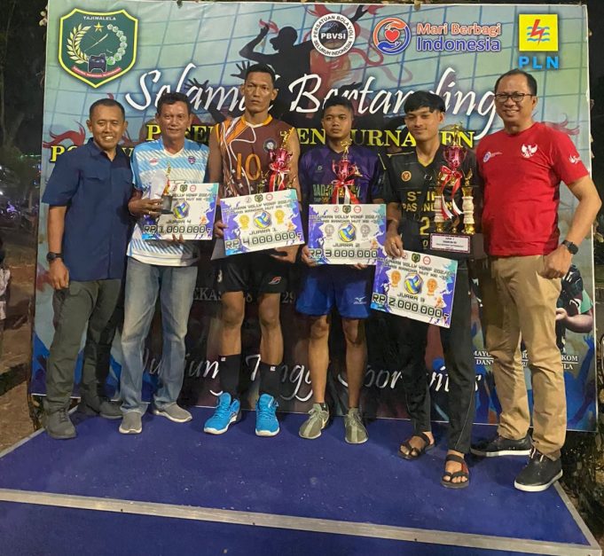 TIM AMPIBI MARINIR CILANDAK JUARA TURNAMEN BOLA VOLI HUT BATALYON 202/TAJIMALELA KE 75 TAHUN