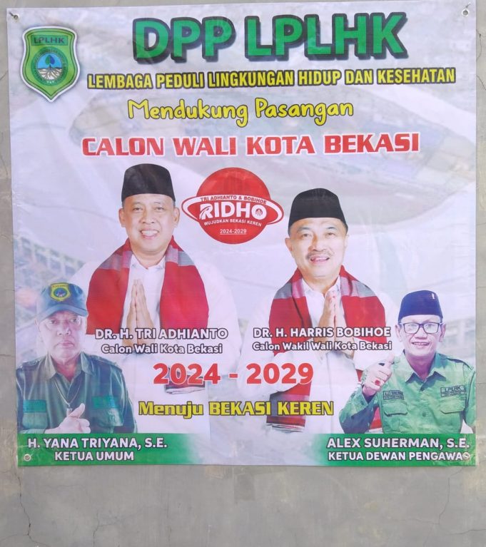 Pilkada Kota Bekasi Lembaga Peduli Lingkungan Hidup Dan Kesehatan (LPLHK) Mendukung Dan Memilih Pasangan No.3 Tri Adhianto – Harris Bobihoe