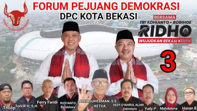 FORUM PEJUANG DEMOKRASI KOTA BEKASI, TRI ADHIANTO – ABDUL HARRIS BOBIHOE MENANG DI PILKADA KOTA BEKASI 2024