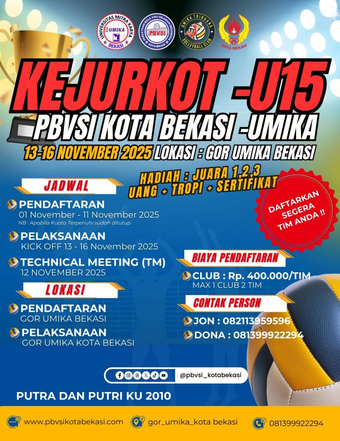 TIM PUTRA KVC MENJUARAI KEJURKOT U-15 KOTA BEKASI 2025 MENGALAHKAN TIM VOCUS