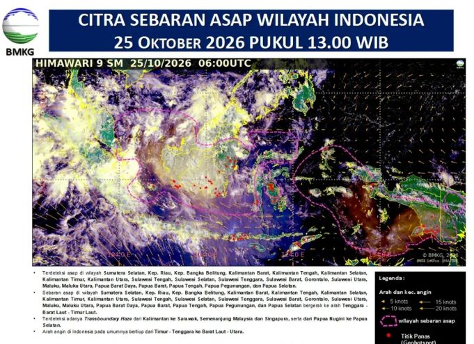 Pantauan BMKG: Asap Karhutla ke Negara Tetangga Nihil, Asap Masih Tersebar di Beberapa Wilayah Indonesia