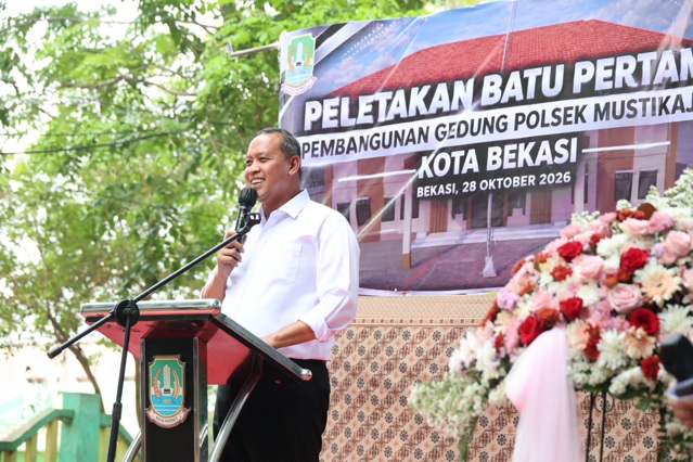 Peletakan Batu Pertama Polsek Mustikajaya, Wali Kota Bekasi dan Kapolres Metro Bekasi Dorong Pelayanan Keamanan Lebih Optimal